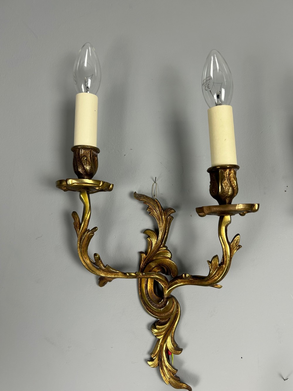 Set Of 3 French Gilt Brass Antique Wall Lights View VII