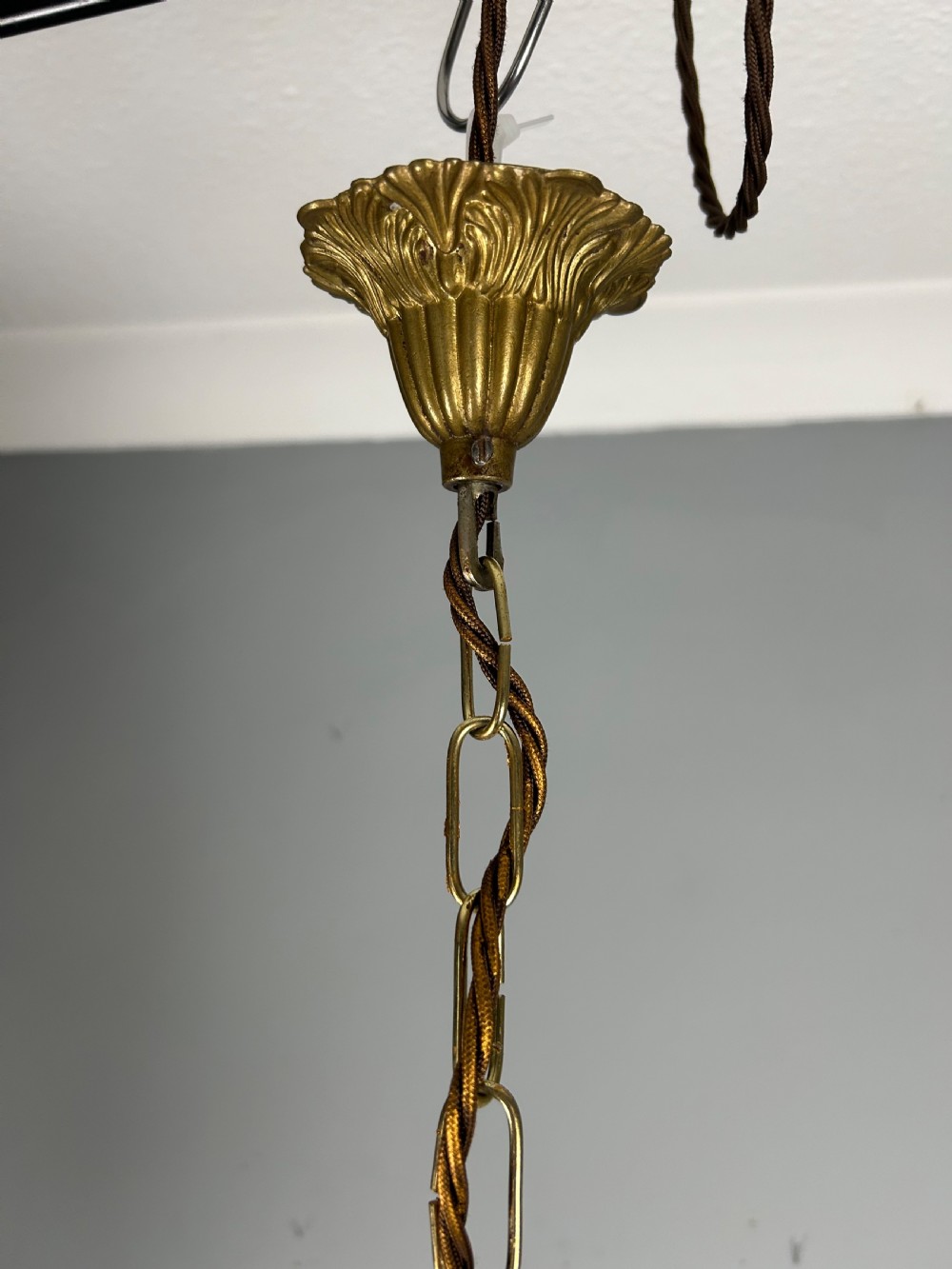 French Empire Crystal Bronze Chandelier, Ceiling Light  View V
