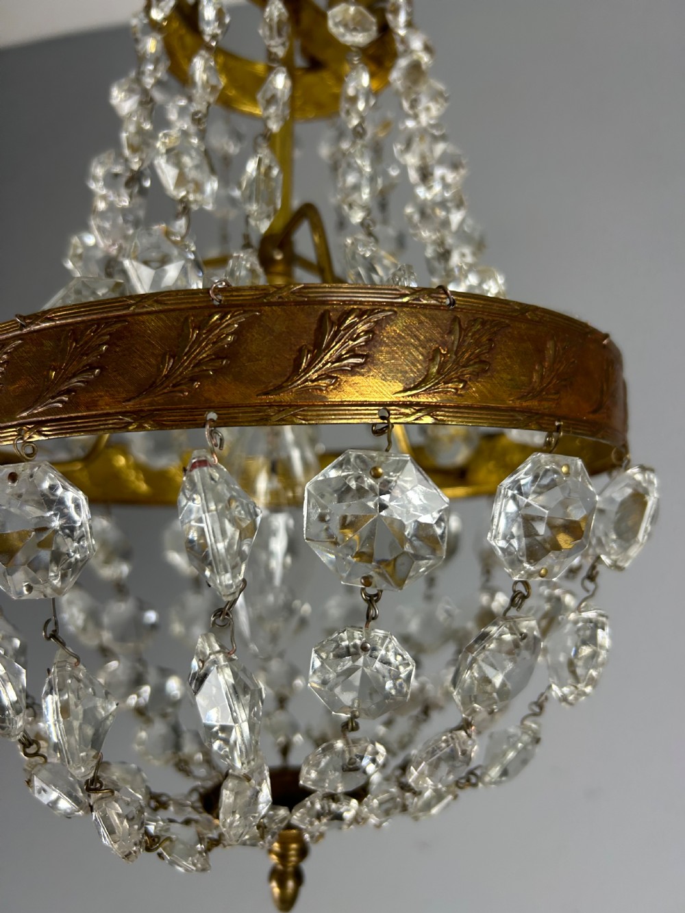 French Empire Crystal Bronze Chandelier, Ceiling Light  View VIII