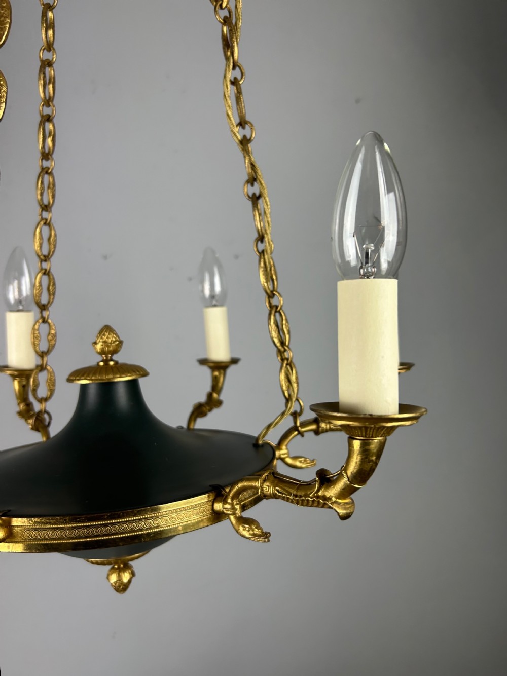 French 6 Arm Empire Antique Chandelier View IV