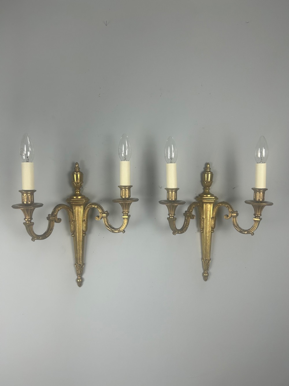 French Pair Of Gilded Antique Wall Lights