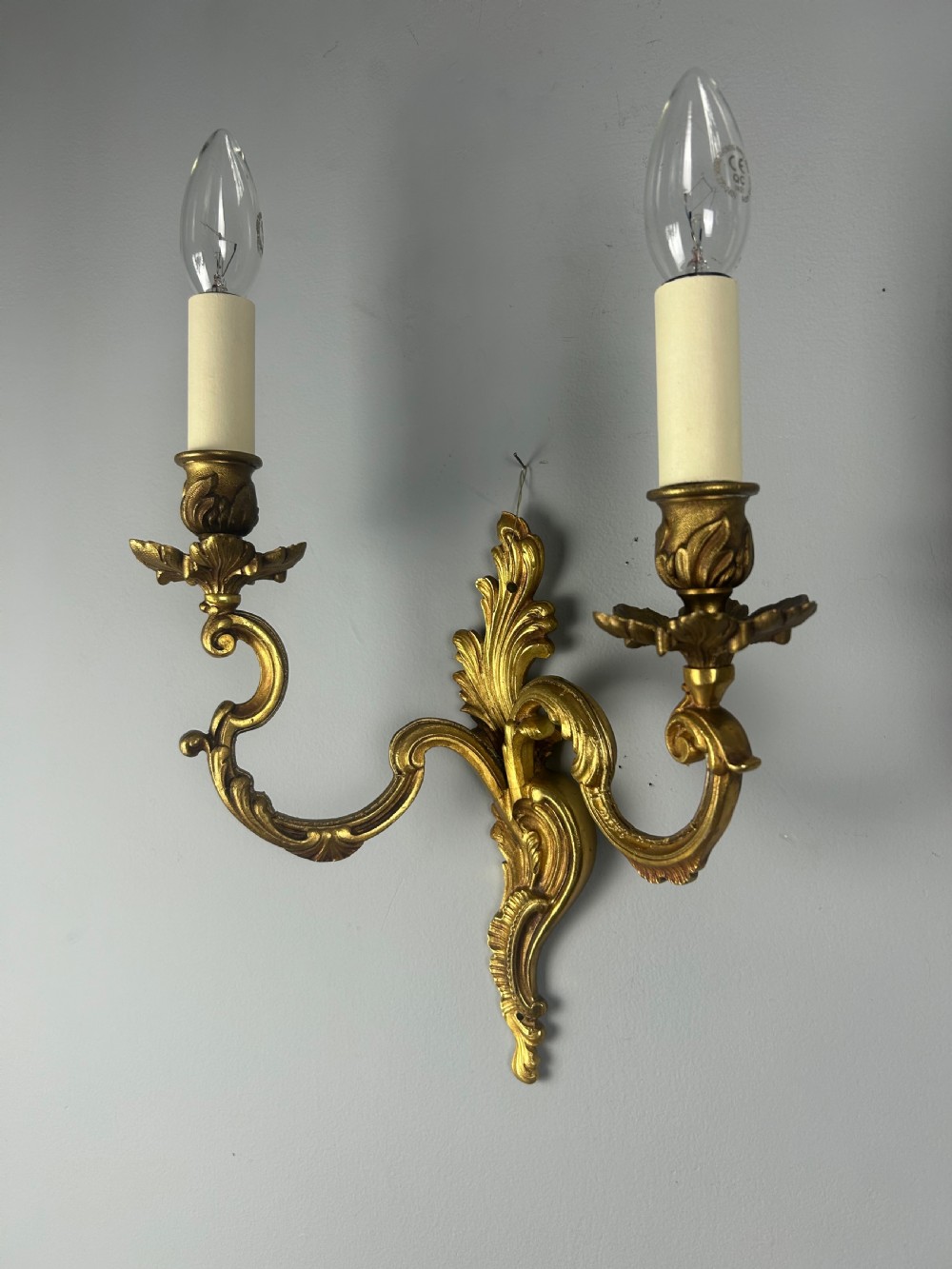 Pair of French Gilt Brass Antique Wall Lights View V