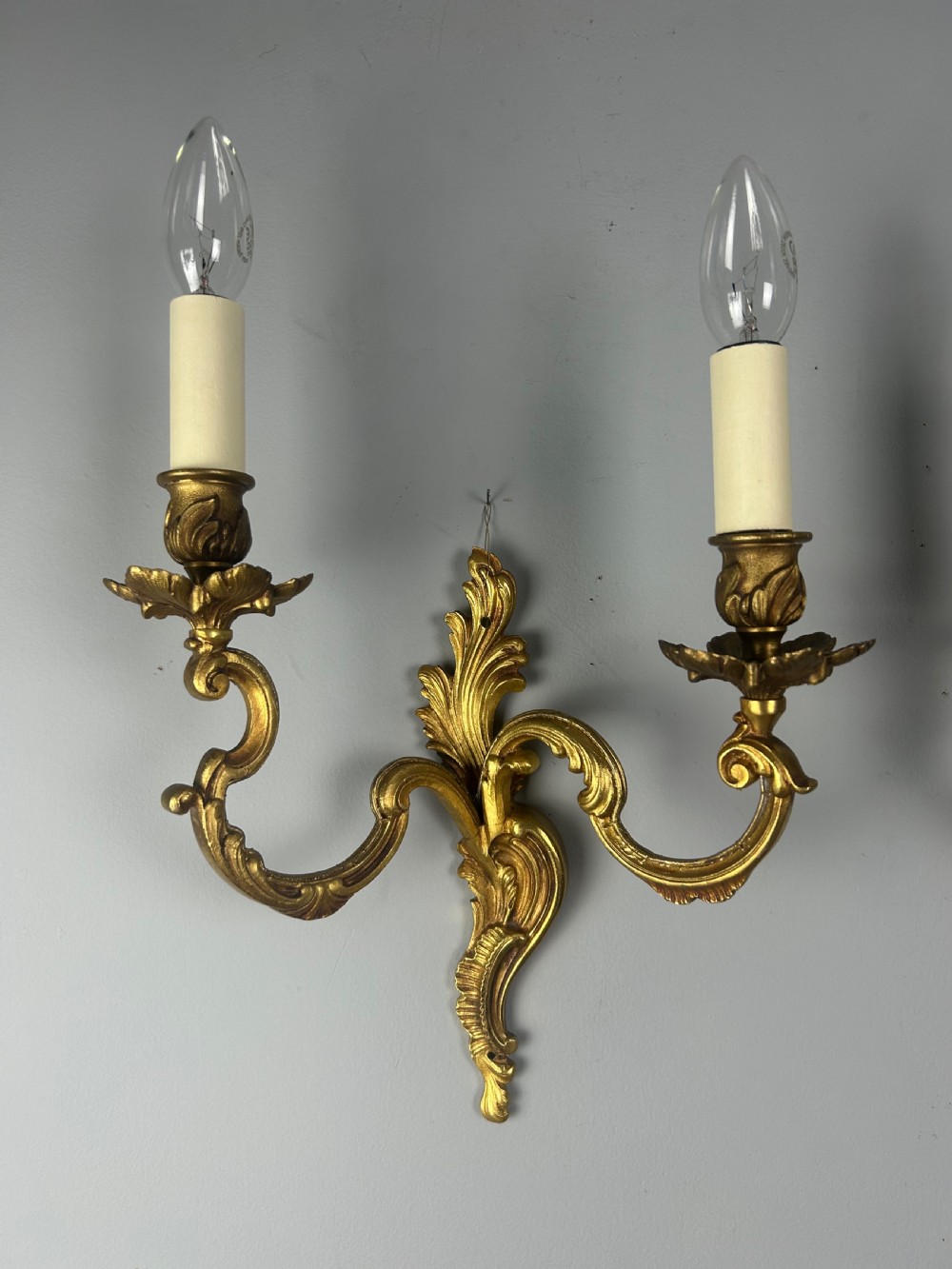 Pair of French Gilt Brass Antique Wall Lights View VII