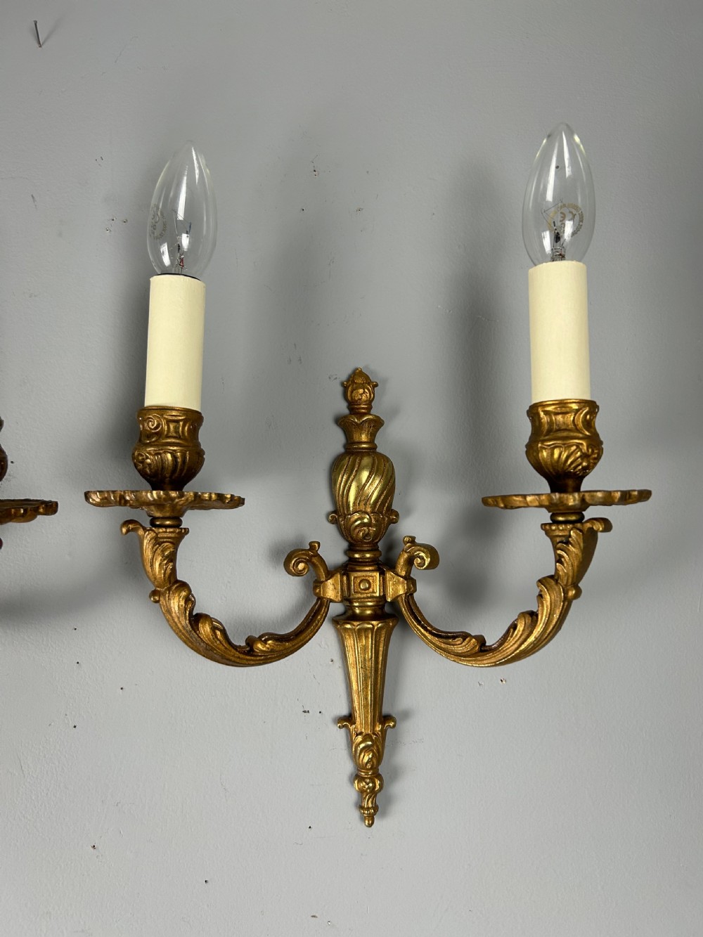 Pair Of French Gilt Brass Antique Wall Lights View III