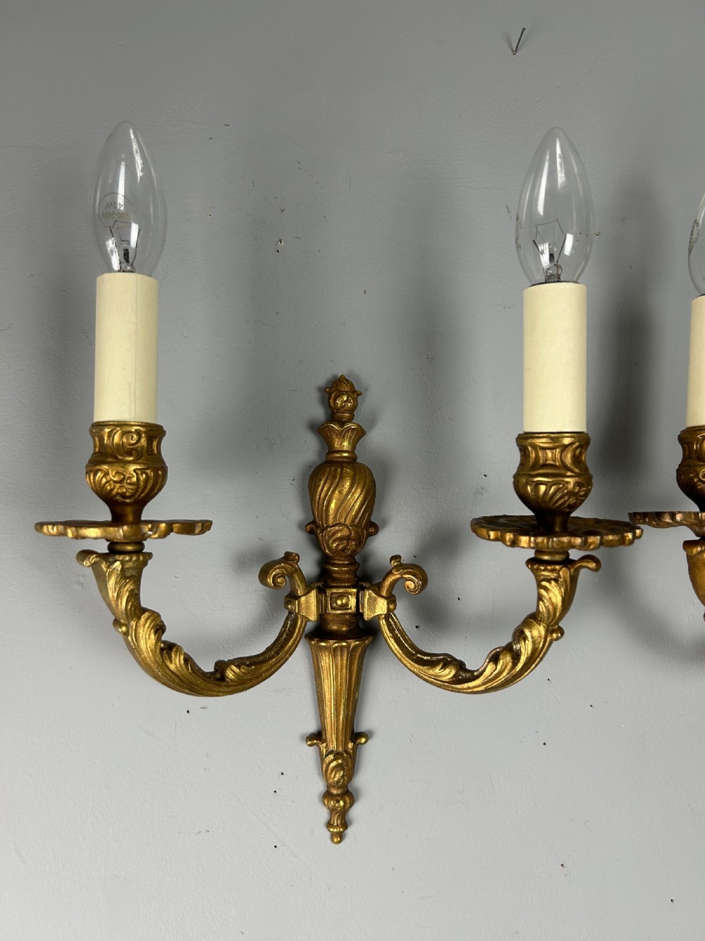 Pair Of French Gilt Brass Antique Wall Lights View VI