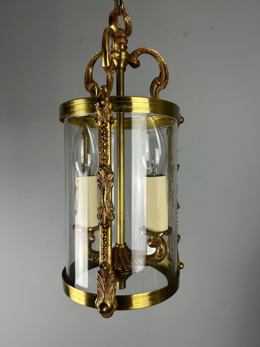 French Antique Twin Light Lantern, Rewired View II