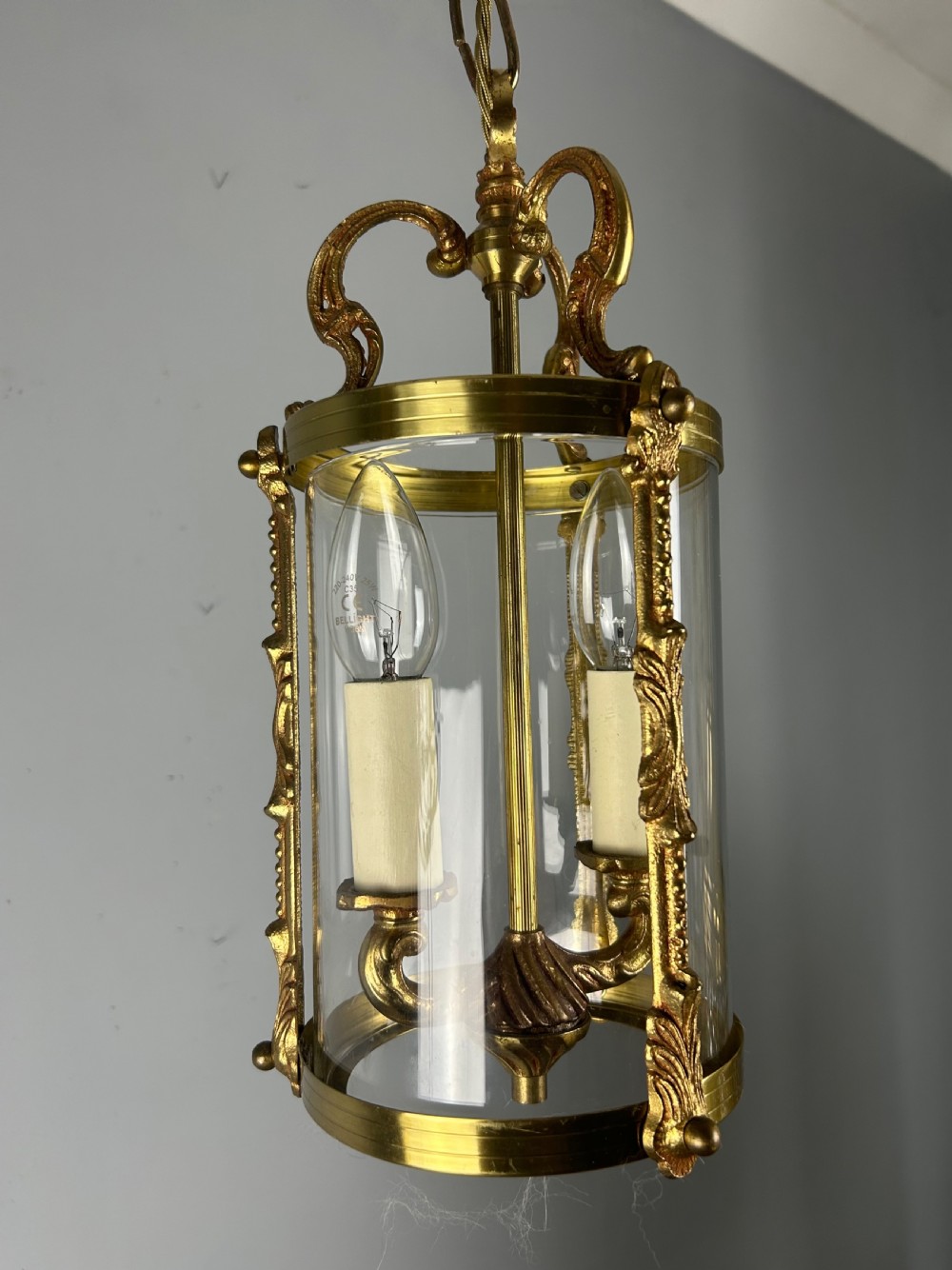 French Antique Twin Light Lantern, Rewired View III