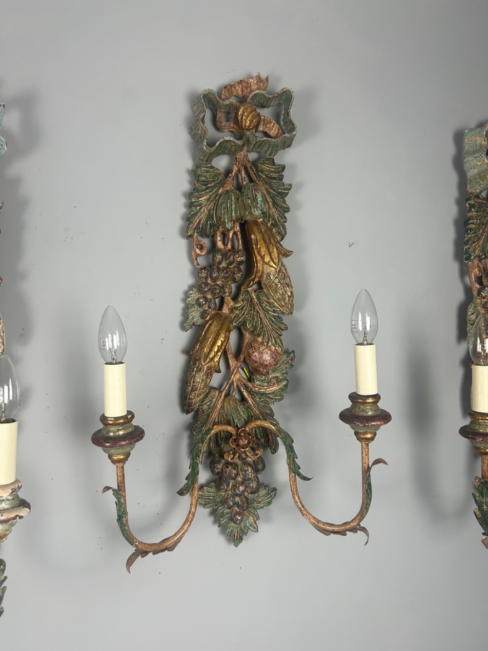 Set of 3 Large Polychrome Wall Lights  View IX