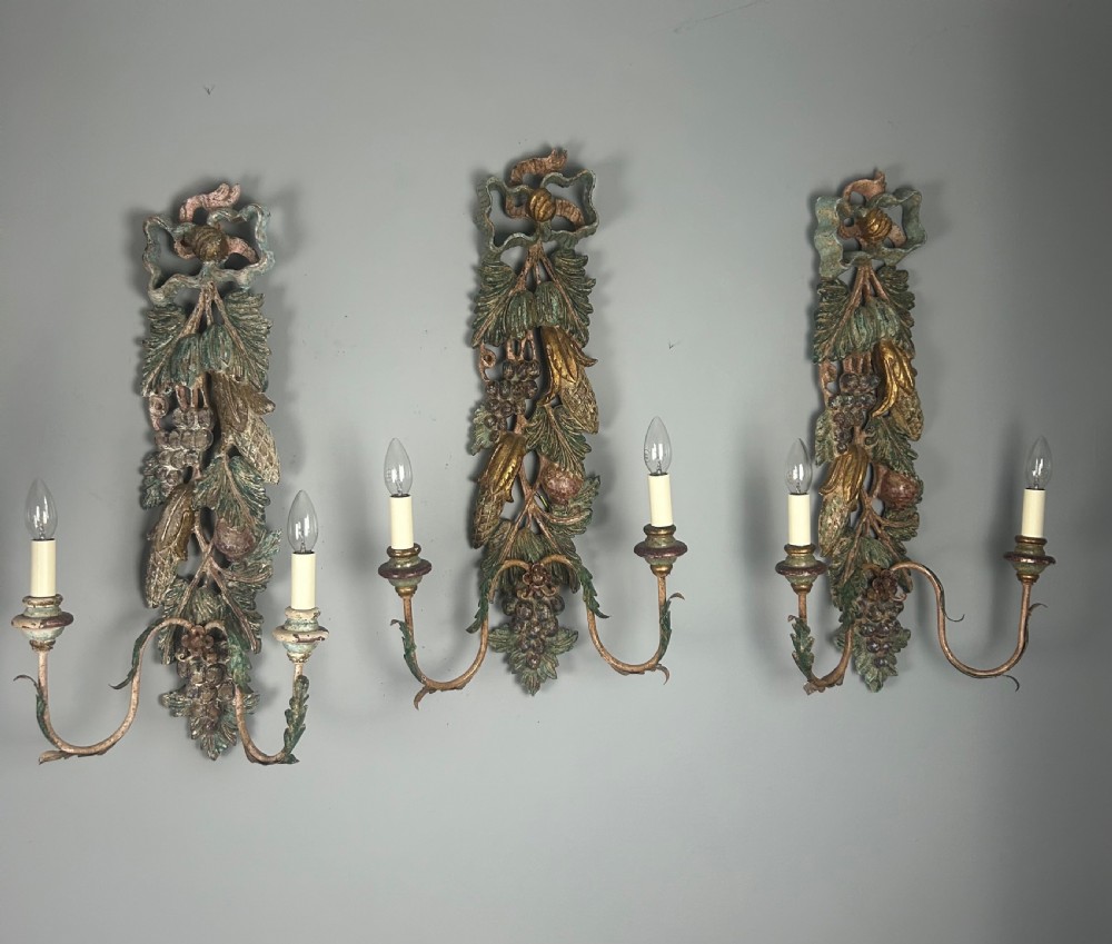 Set of 3 Large Polychrome Wall Lights  View XIV