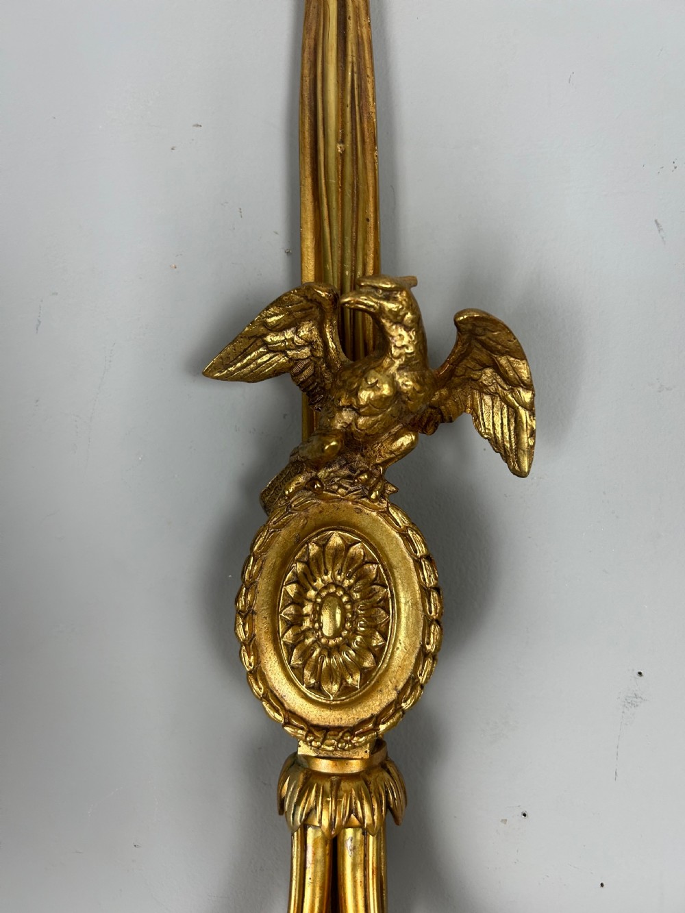 Set of 4 Large Gilt Brass Wall Lights, Rewired View III