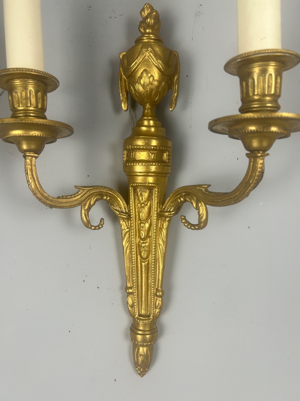 Single French Gilt Brass Antique Wall Light, Rewired View III