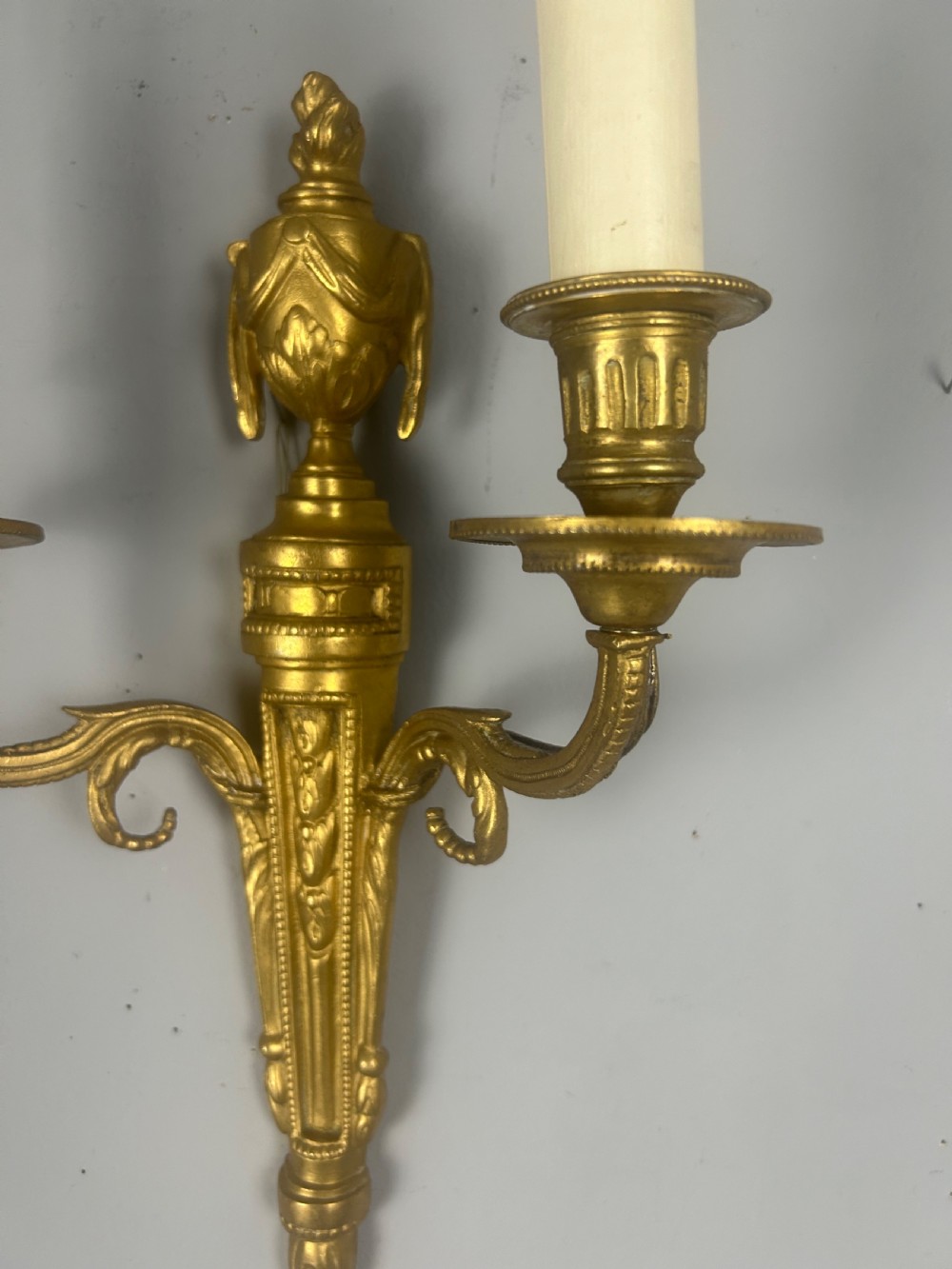 Single French Gilt Brass Antique Wall Light, Rewired View IV