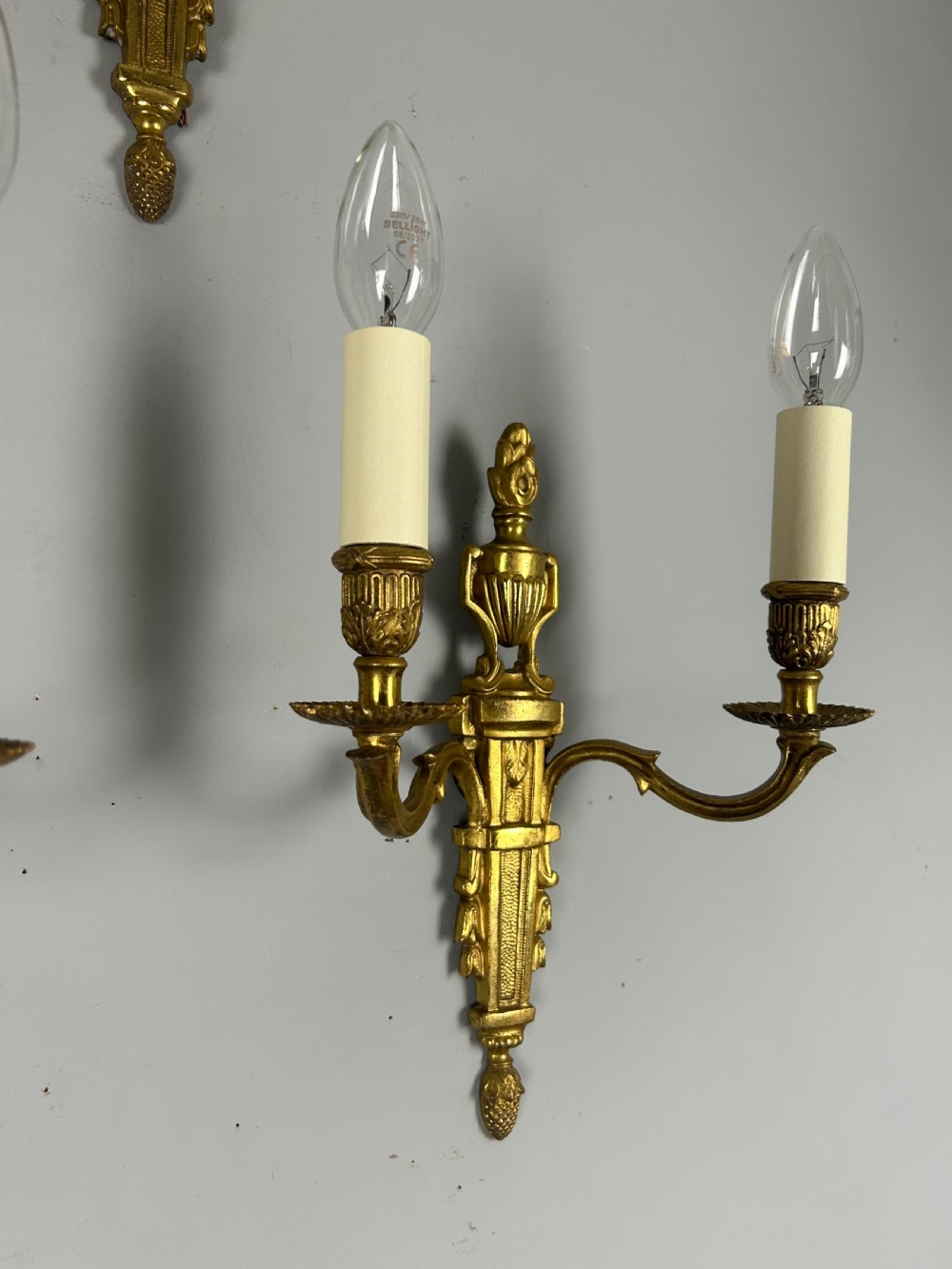 Set is Classical French Brass Wall Lights  View III