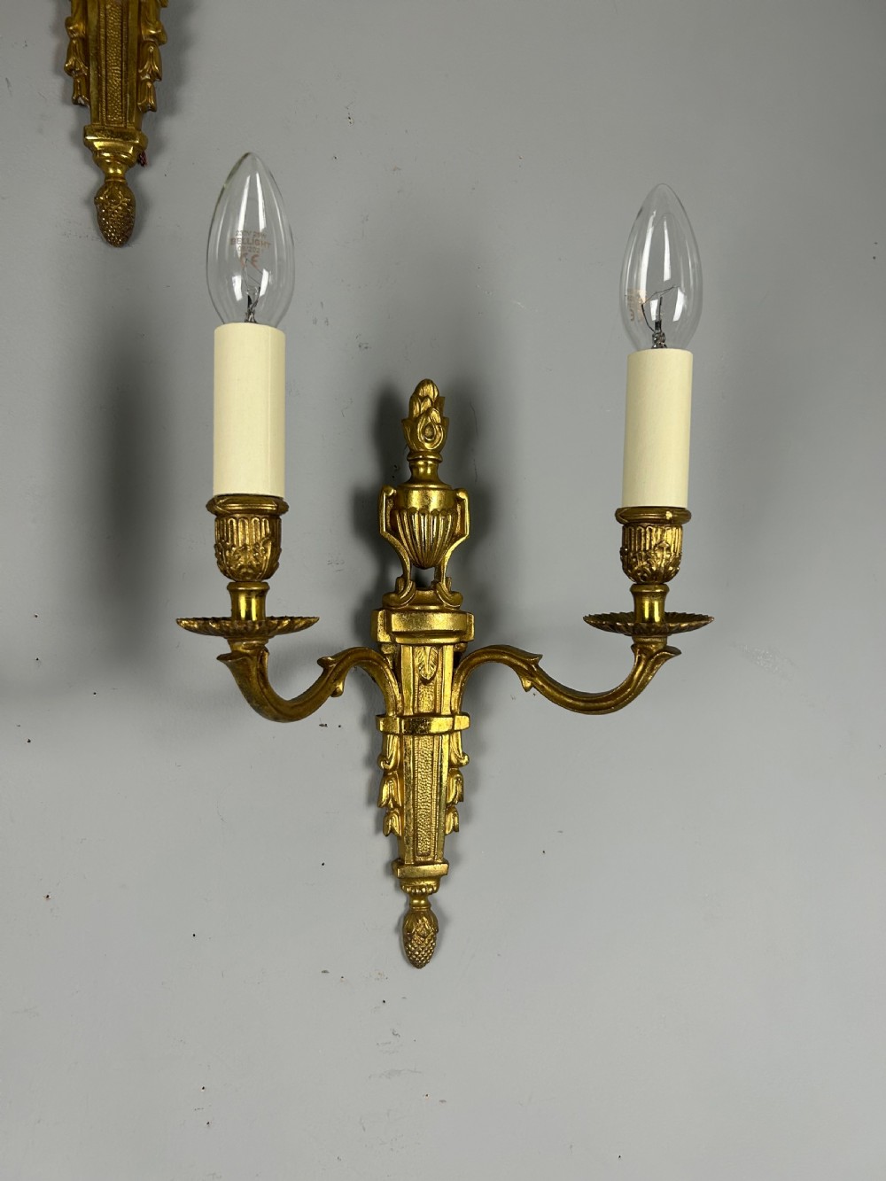 Set is Classical French Brass Wall Lights  View VI