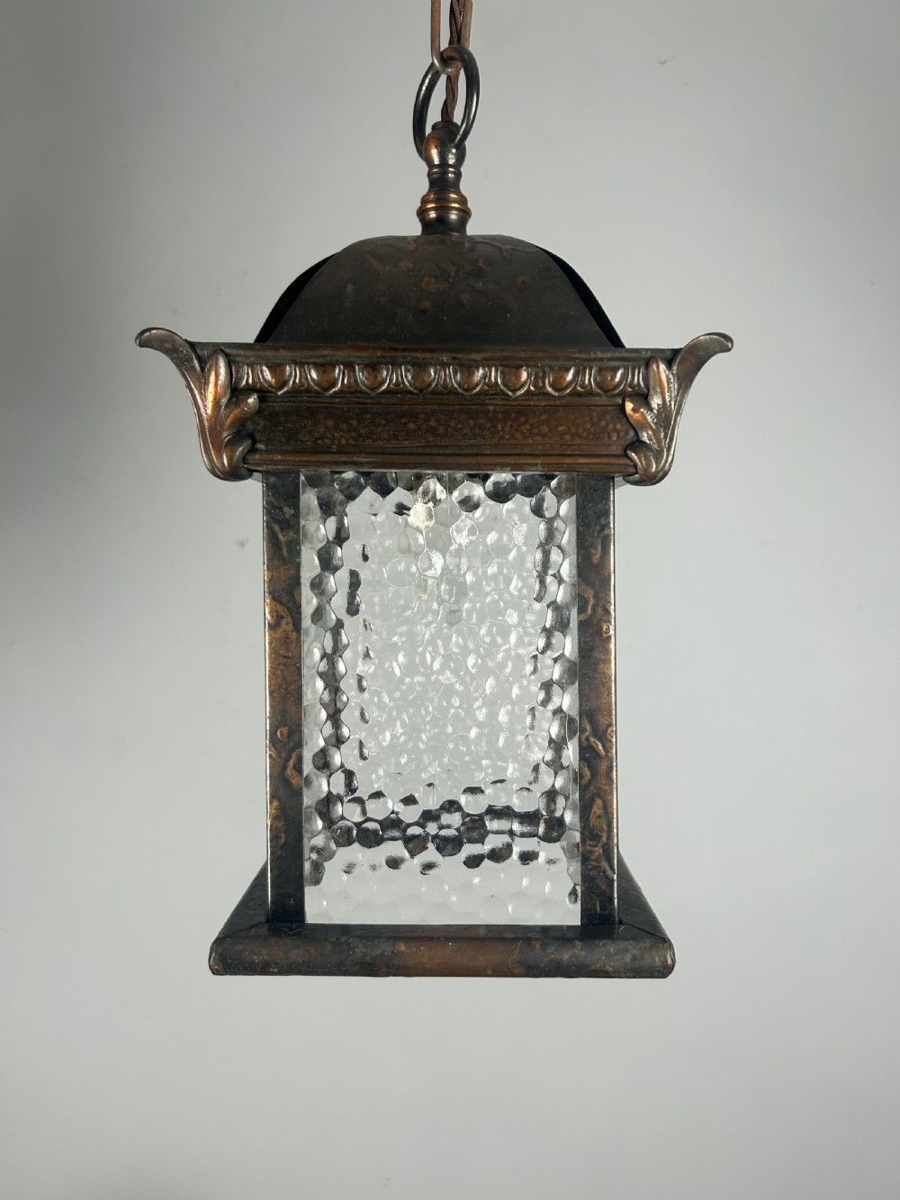 Arts & Crafts English Bronzed Brass Lantern View VII