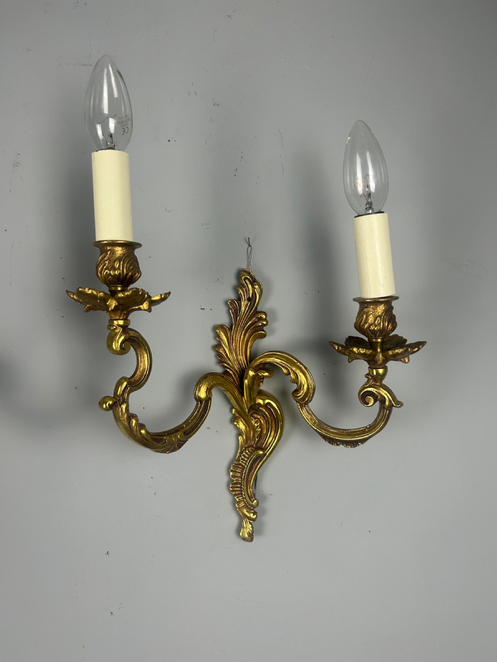 Pair Of French Gilt Brass Antique Wall Lights View III
