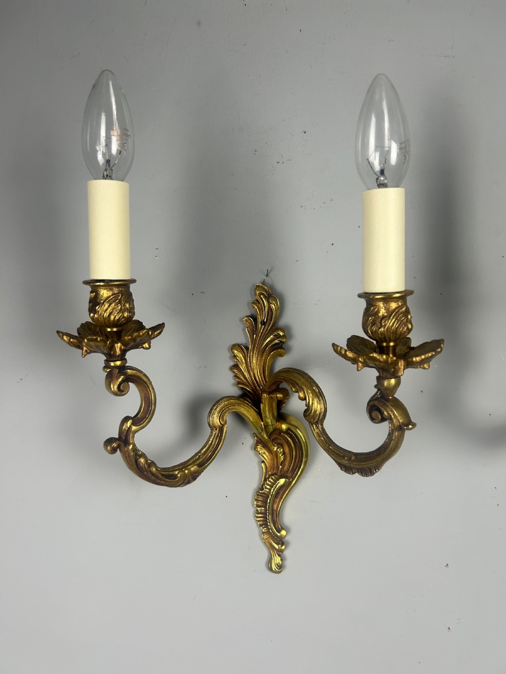 Pair Of French Gilt Brass Antique Wall Lights View IV