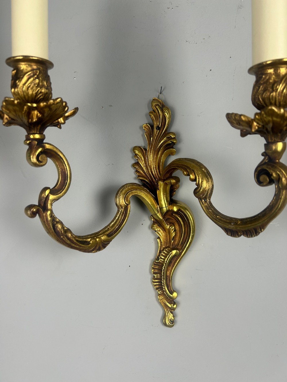 Pair Of French Gilt Brass Antique Wall Lights View V