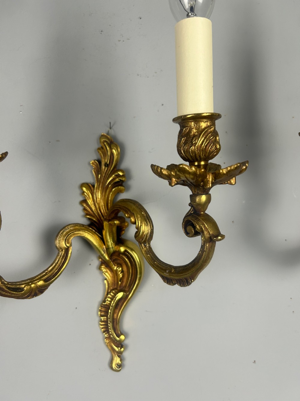 Pair Of French Gilt Brass Antique Wall Lights View VI