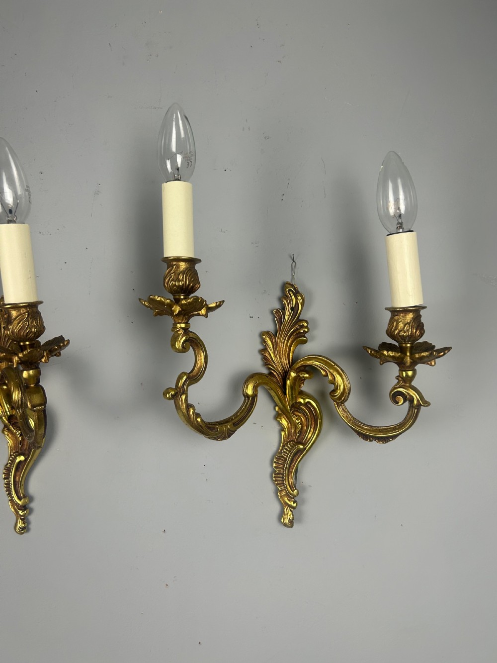Pair Of French Gilt Brass Antique Wall Lights View VIII