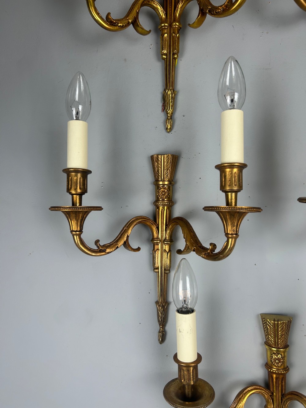 Set Of 5 French Gilded Bronze Wall Lights View IV