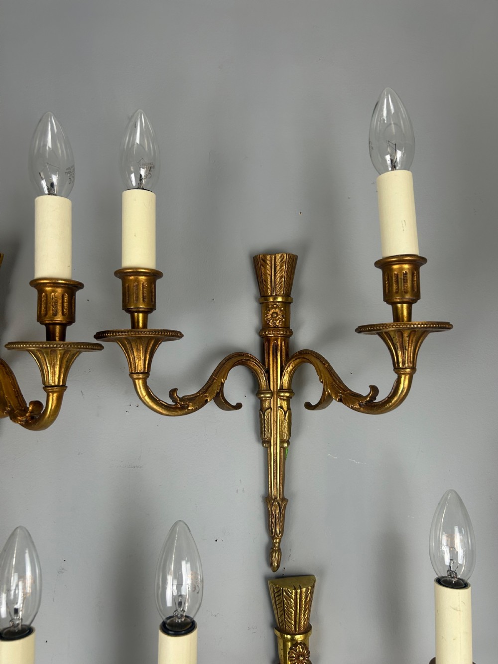 Set Of 5 French Gilded Bronze Wall Lights View VI