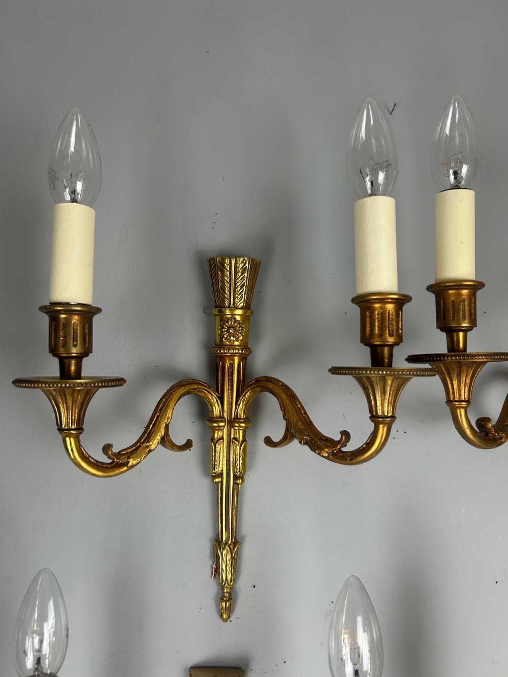 Set Of 5 French Gilded Bronze Wall Lights View VII