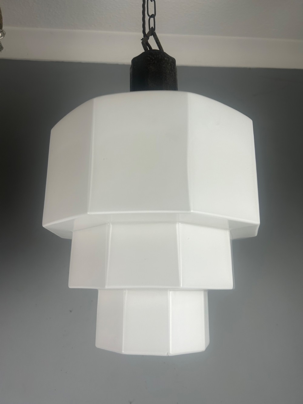 Large Art Deco Skyscraper Ceiling Light 