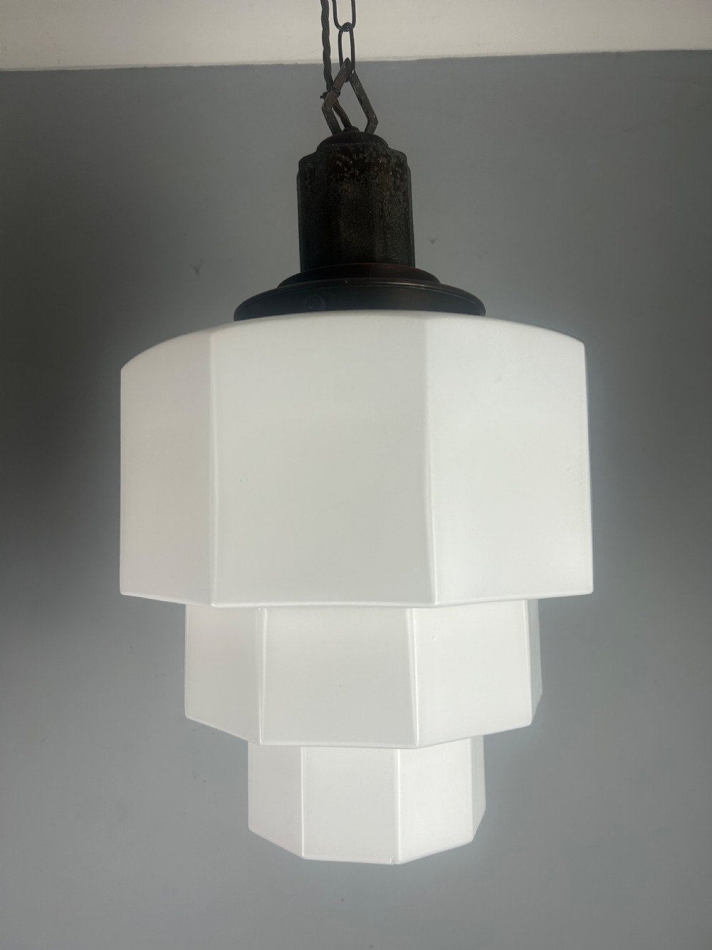 Large Art Deco Skyscraper Ceiling Light  View II