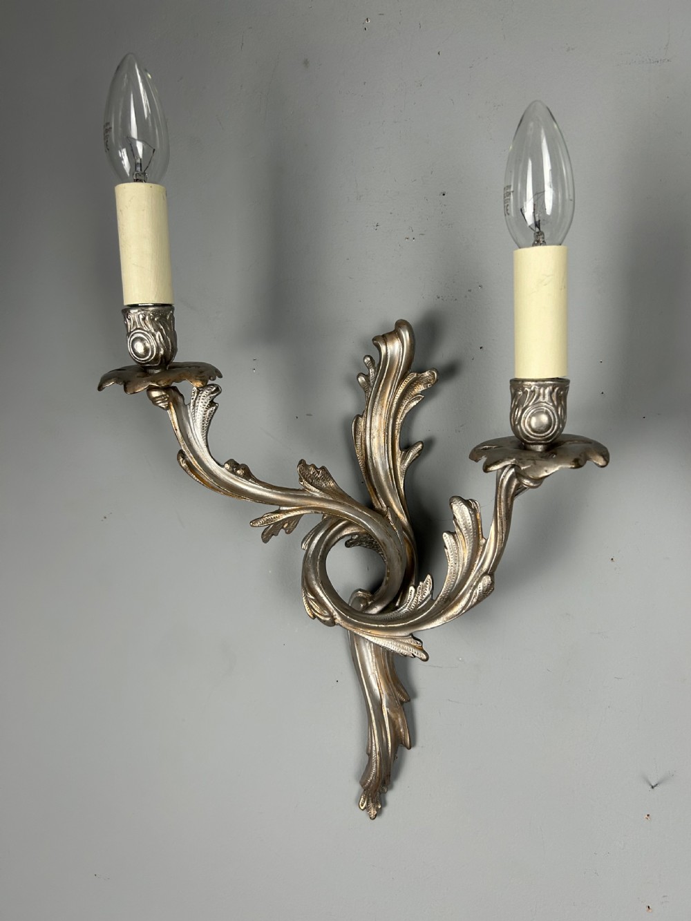 Pair of French Silver Gilt Wall Lights, Rewired View III