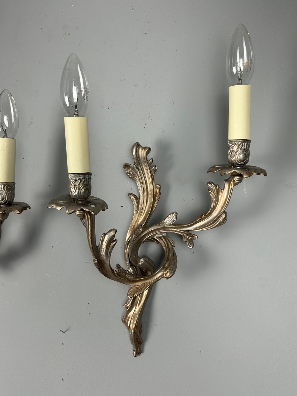 Pair of French Silver Gilt Wall Lights, Rewired View IV