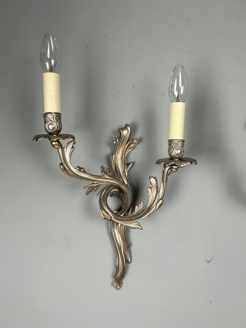 Pair of French Silver Gilt Wall Lights, Rewired View VI