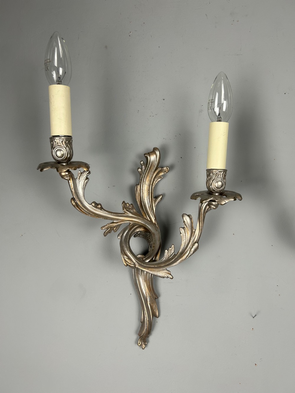 Pair of French Silver Gilt Wall Lights, Rewired View VIII