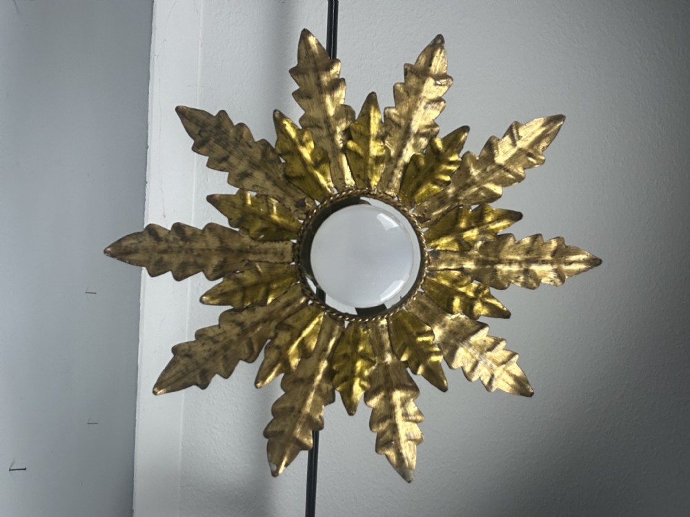 French Starburst Ceiling Light, Rewired