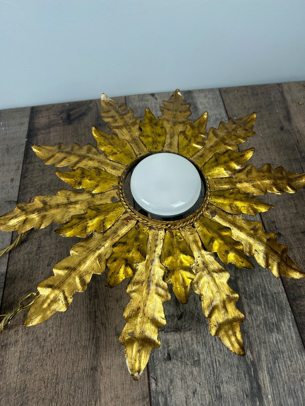 French Starburst Ceiling Light, Rewired View II