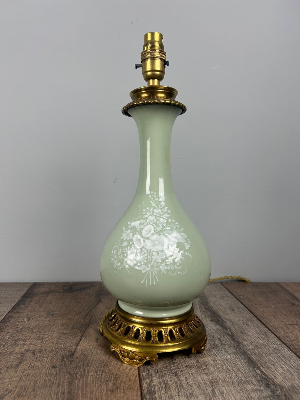 French Porcelain Table Lamp, Rewired & PAT tested