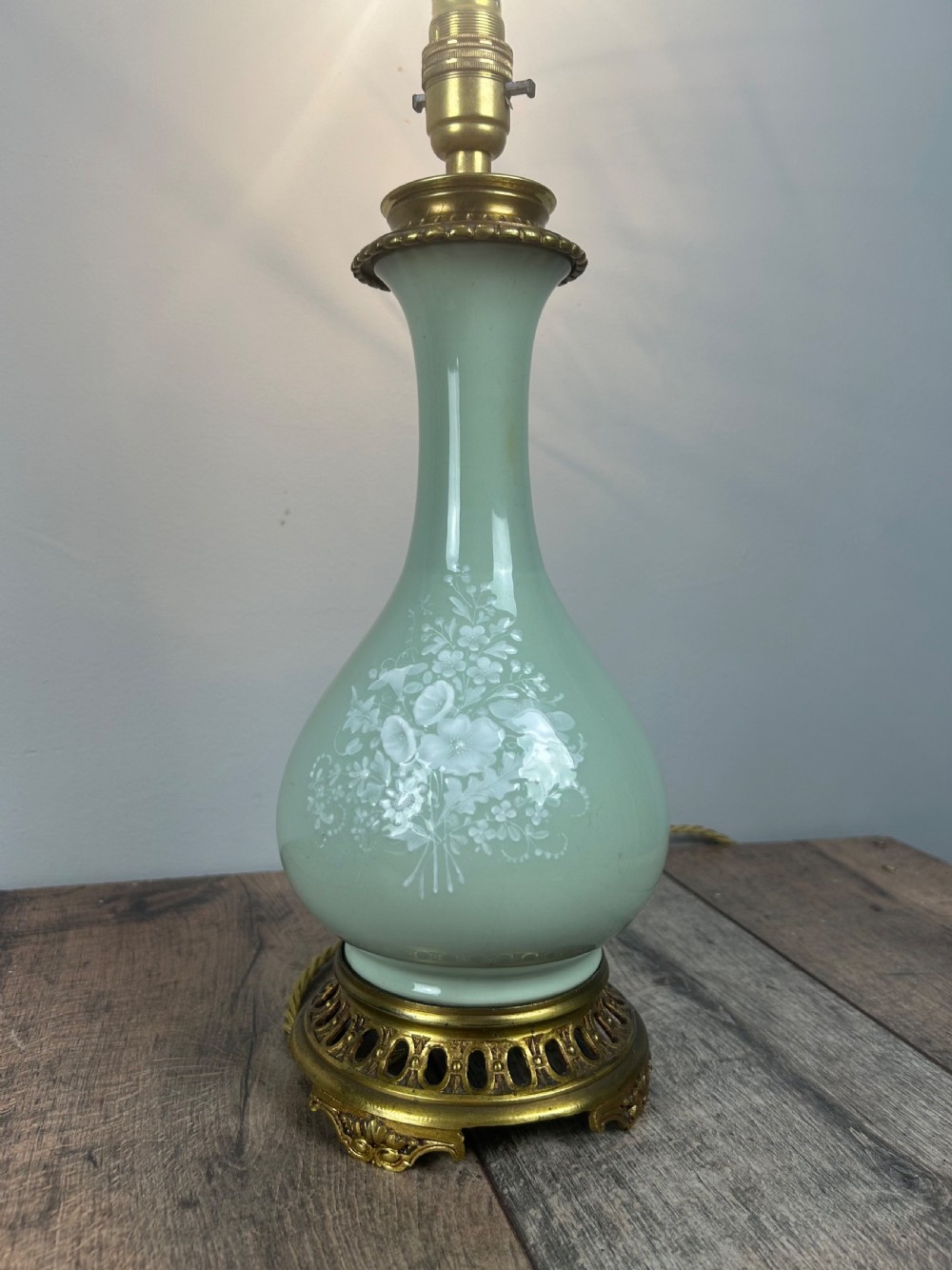 French Porcelain Table Lamp, Rewired & PAT tested View II