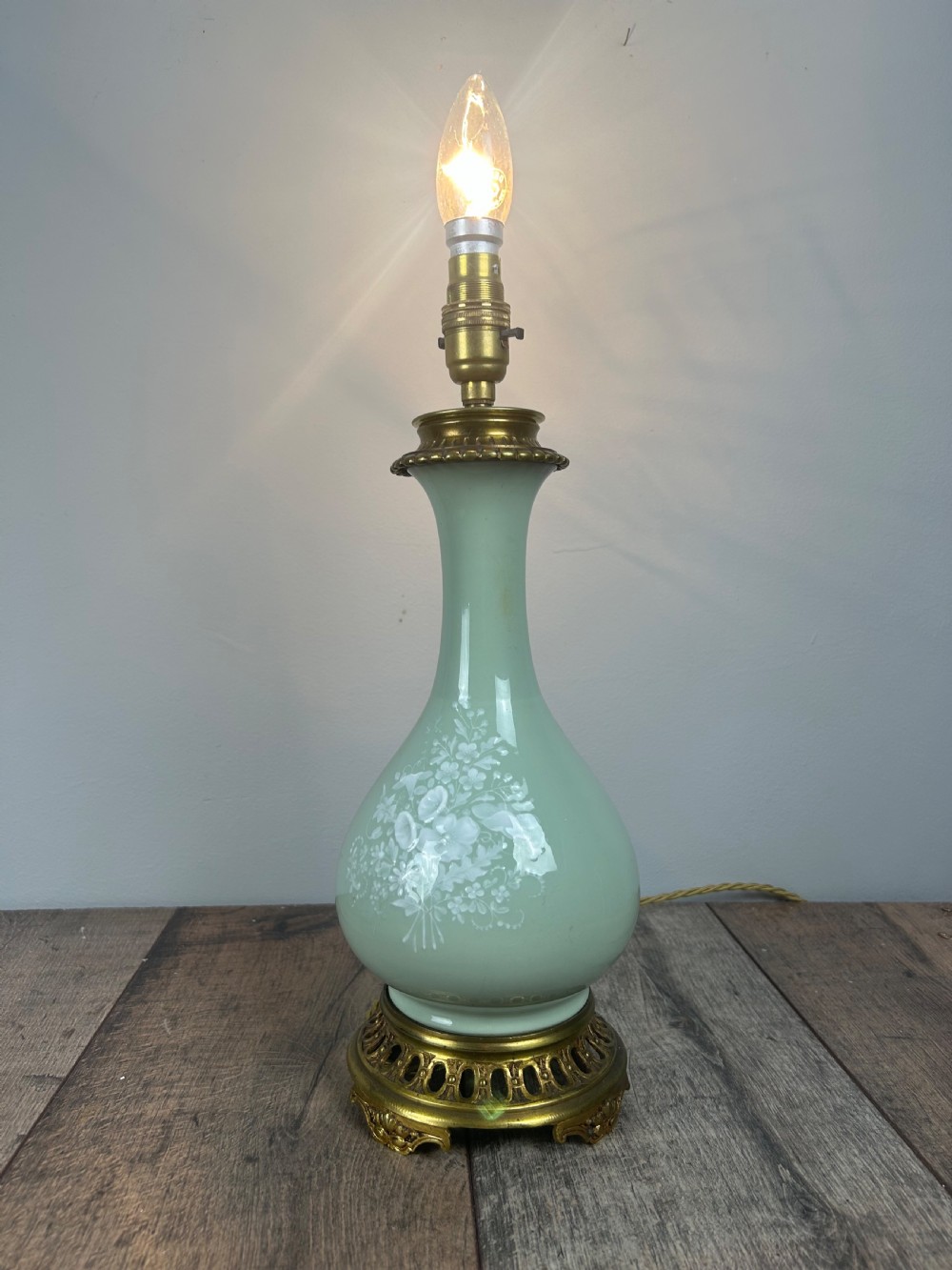 French Porcelain Table Lamp, Rewired & PAT tested View III