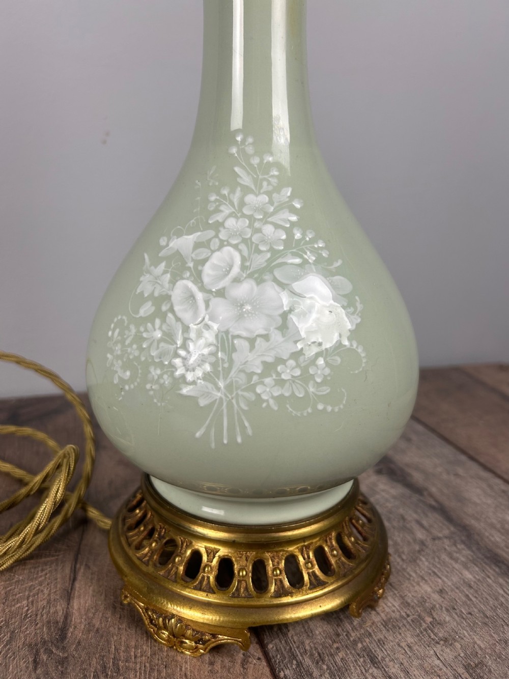 French Porcelain Table Lamp, Rewired & PAT tested View IV