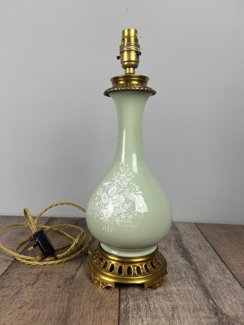 French Porcelain Table Lamp, Rewired & PAT tested View V