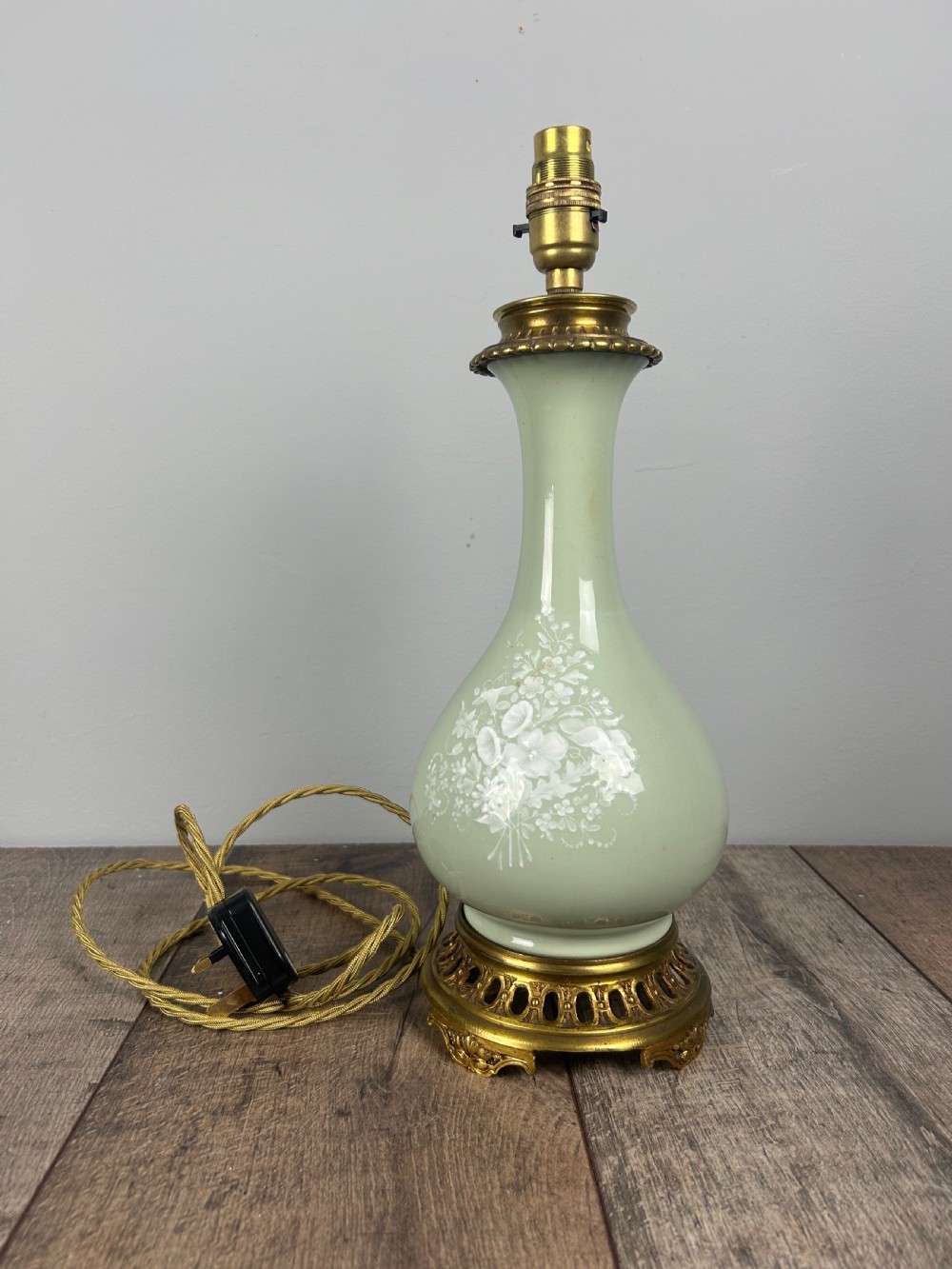 French Porcelain Table Lamp, Rewired & PAT tested View VII