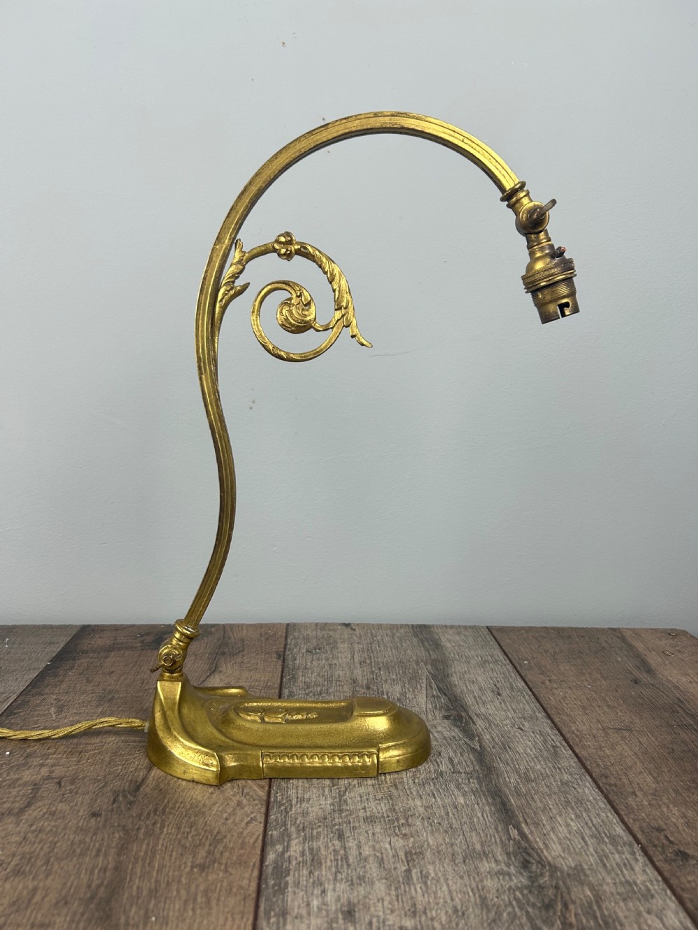 French Adjustable Brass Table Lamp, Rewired & PAT Tested