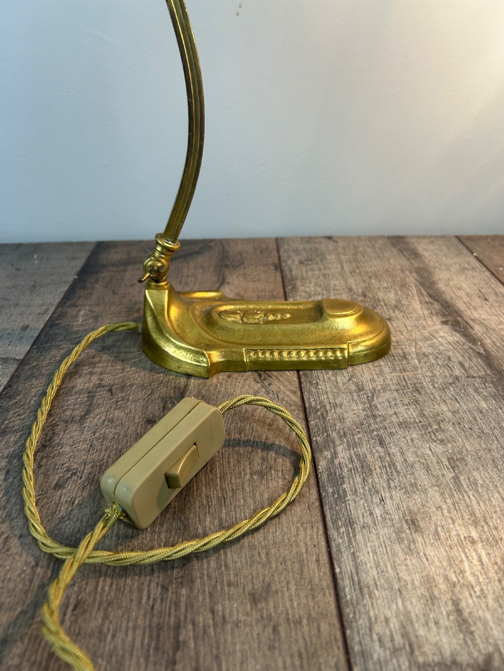French Adjustable Brass Table Lamp, Rewired & PAT Tested View II