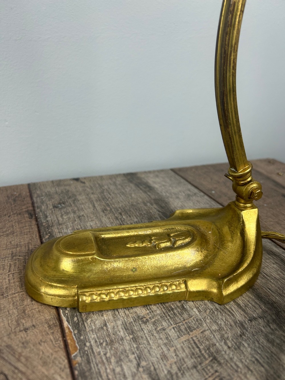French Adjustable Brass Table Lamp, Rewired & PAT Tested View VII