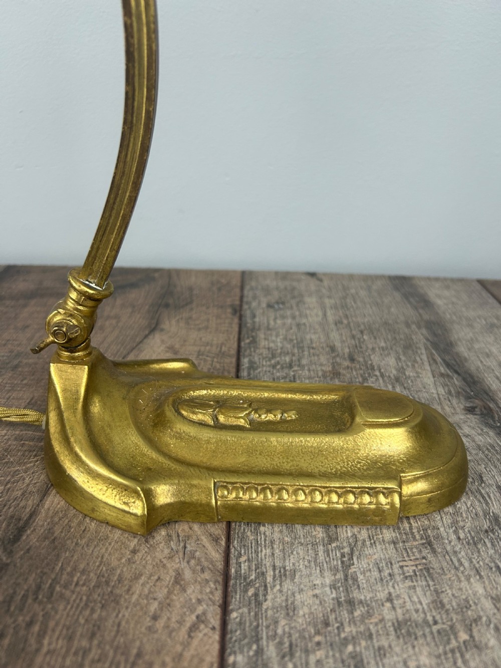 French Adjustable Brass Table Lamp, Rewired & PAT Tested View X