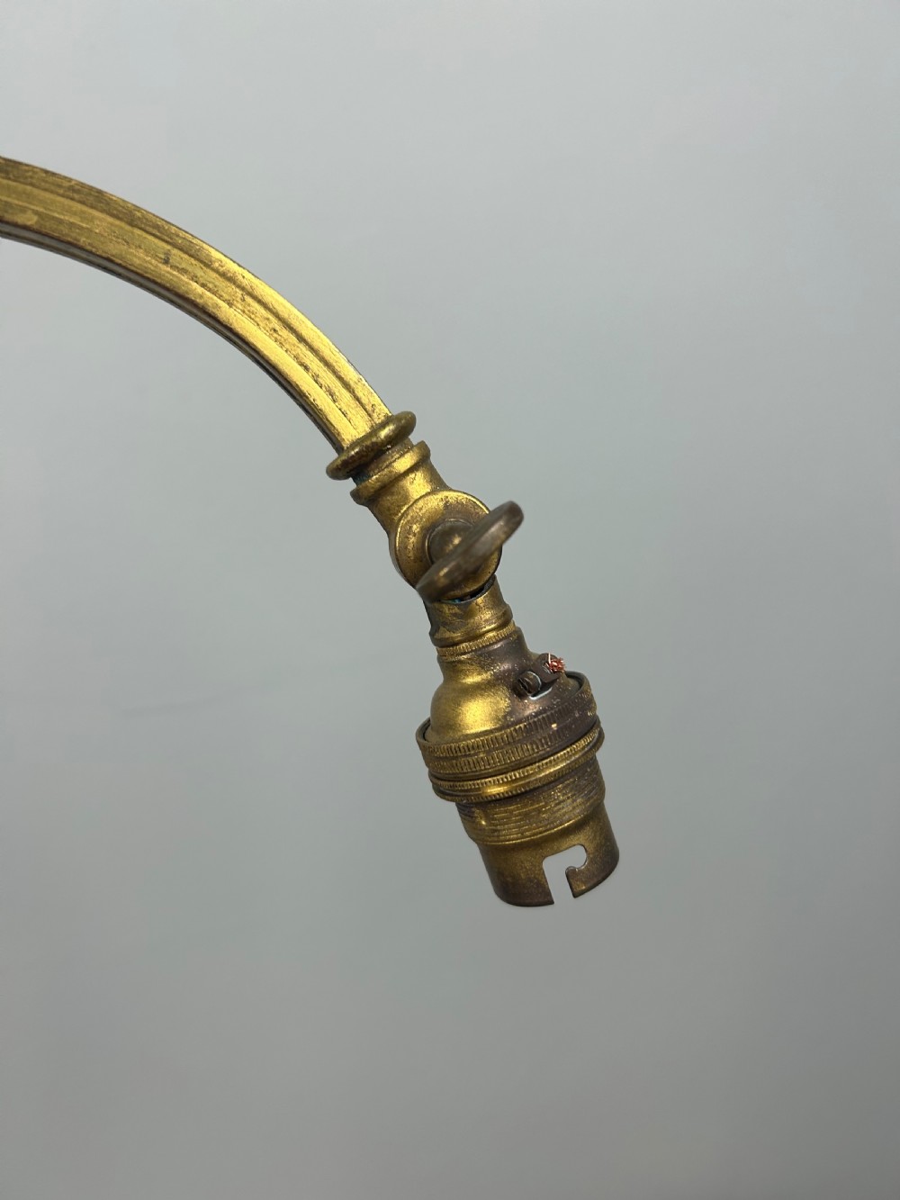 French Adjustable Brass Table Lamp, Rewired & PAT Tested View XI