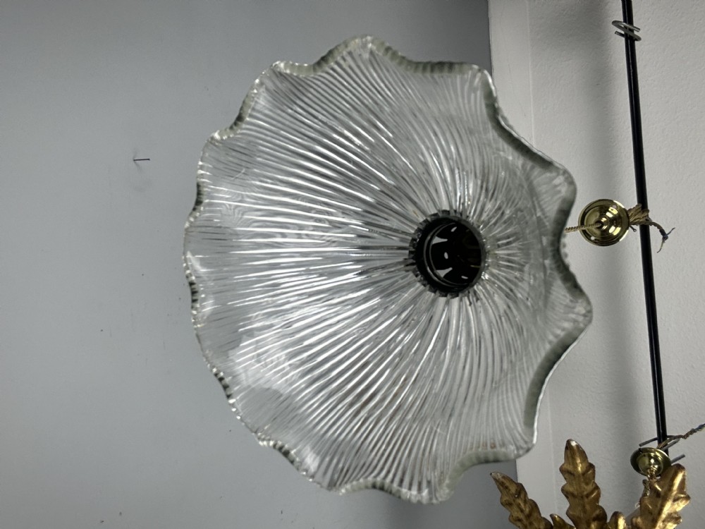 Holophane Pendant Ceiling Light with Original Shade & Gallery  View II
