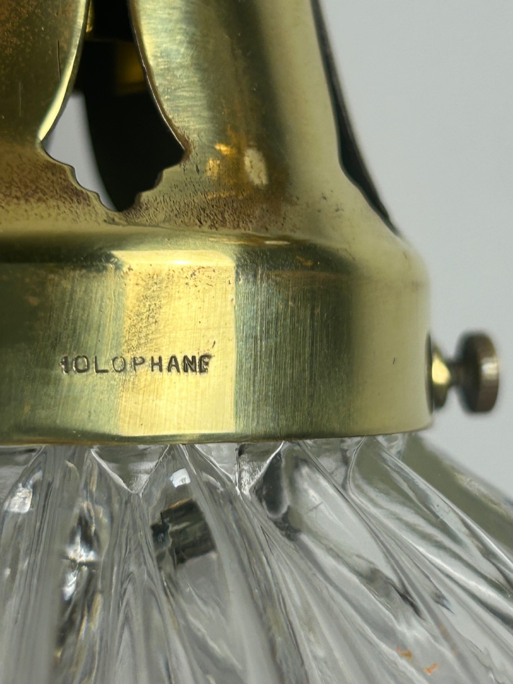 Holophane Pendant Ceiling Light with Original Shade & Gallery  View IV