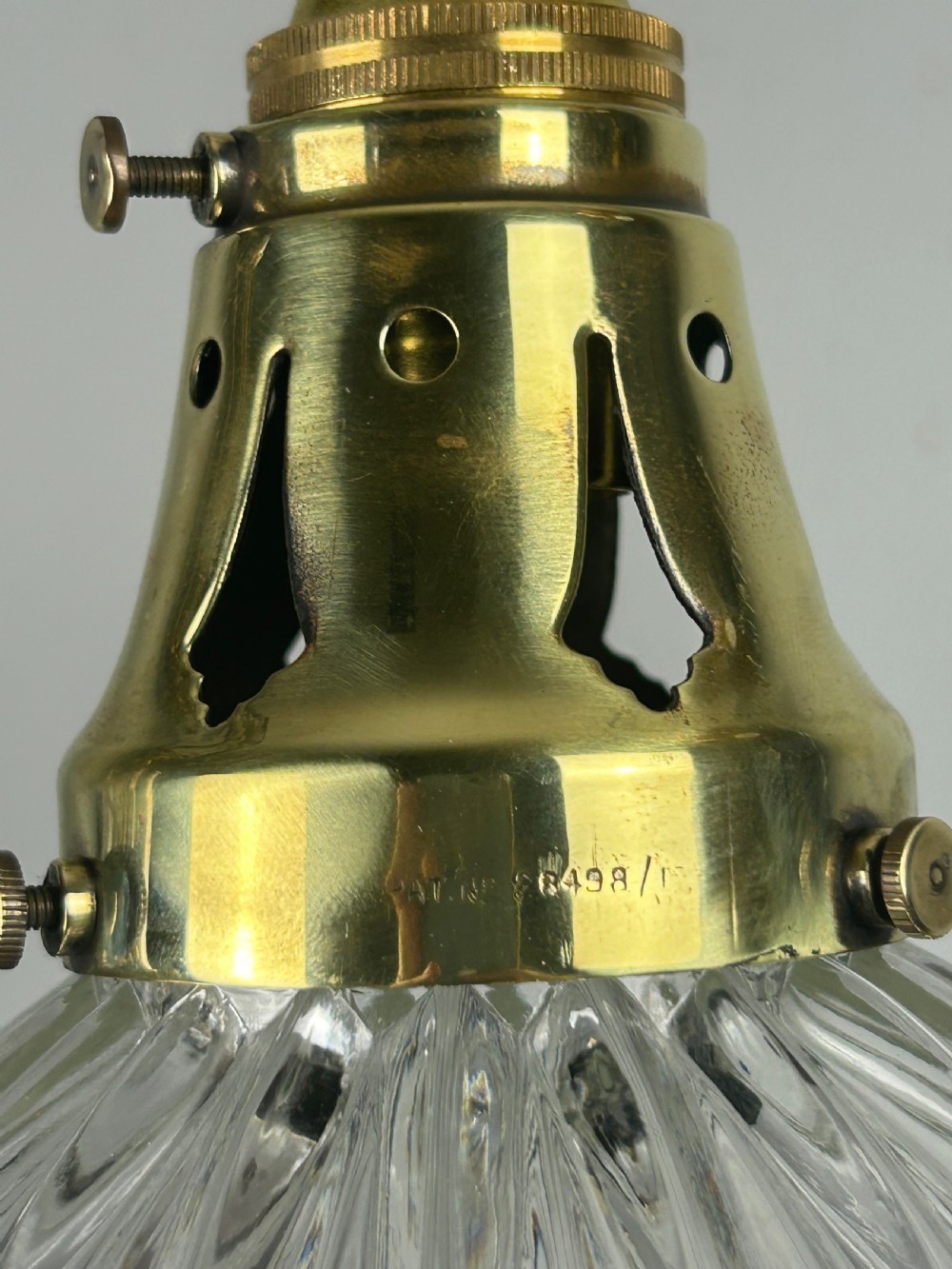 Holophane Pendant Ceiling Light with Original Shade & Gallery  View V