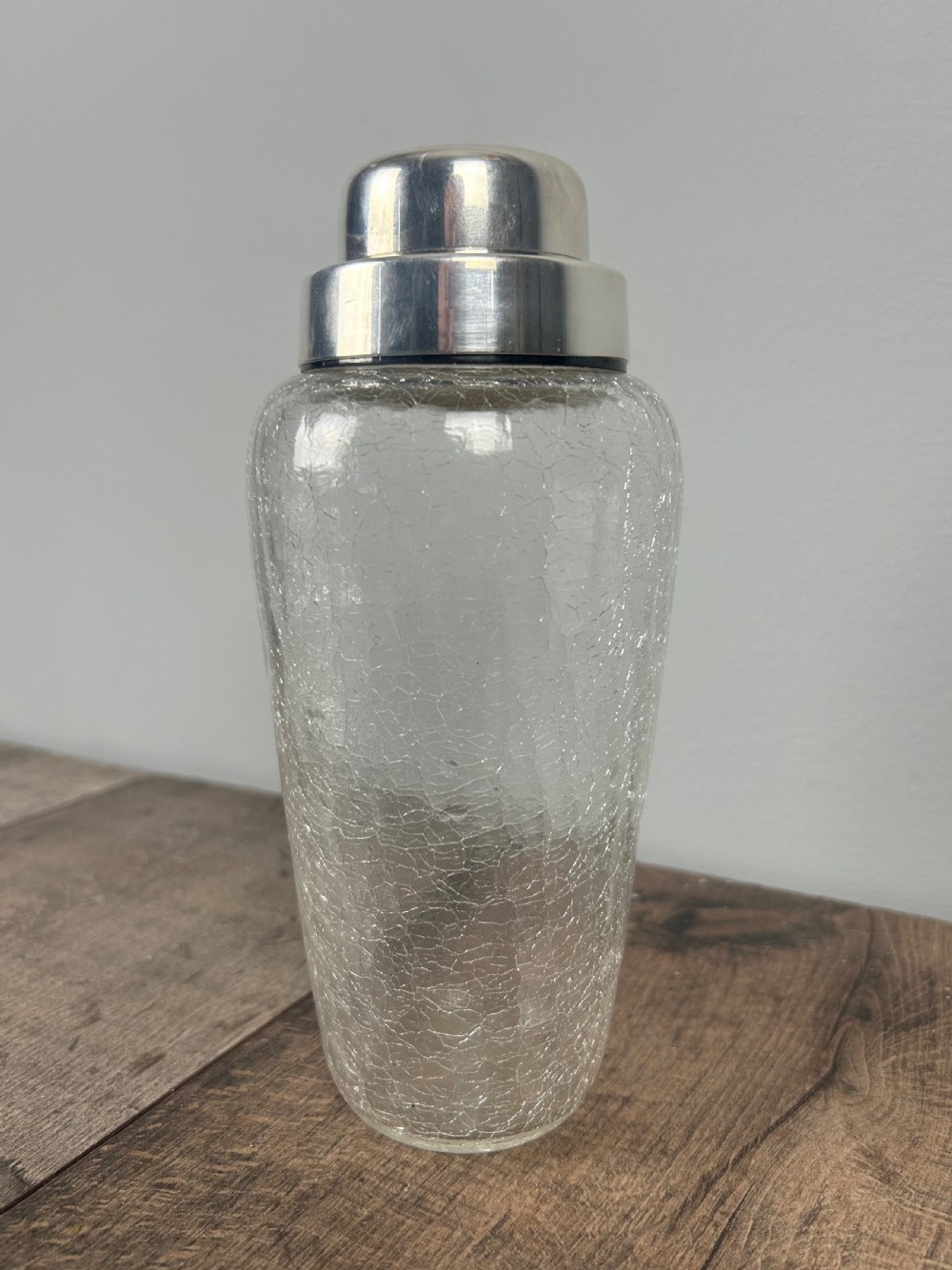 Art Deco WMF Crackle Glass Silver Plated Cocktail Shaker